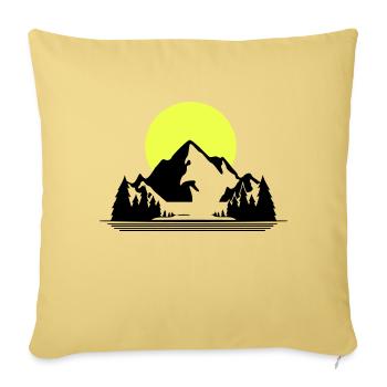 Mountains - Sofa pillowcase 17,3'' x 17,3'' (45 x 45 cm) - washed yellow - Front