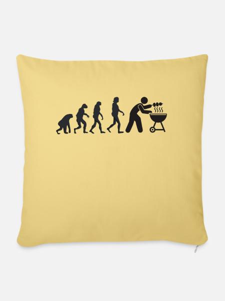 Grillen - Menschliche Evolution - Sofakissenbezug 45 x 45 cm - Hellgelb