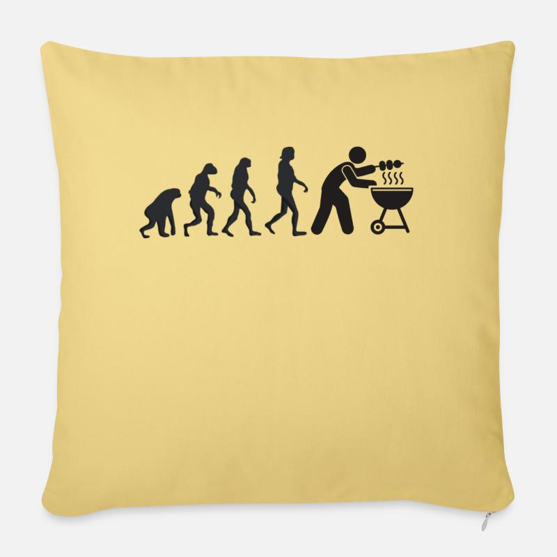 Grillen - Menschliche Evolution - Sofakissenbezug 45 x 45 cm - Hellgelb