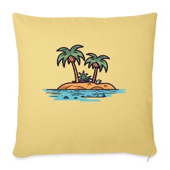Palm Island - Sofa pillowcase 17,3'' x 17,3'' (45 x 45 cm) - washed yellow - Front
