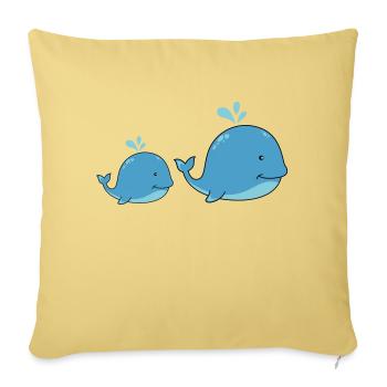 Sweet whales - Sofa pillowcase 17,3'' x 17,3'' (45 x 45 cm) - washed yellow - Front