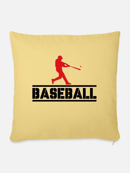 baseball 02 - Sofakissenbezug 45 x 45 cm - Hellgelb