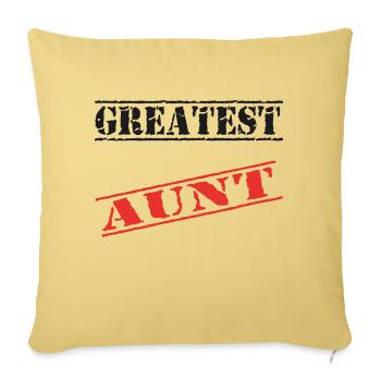 Greatest aunt - Housse de coussin décorative 45 x 45 cm - jaune délavé - Devant