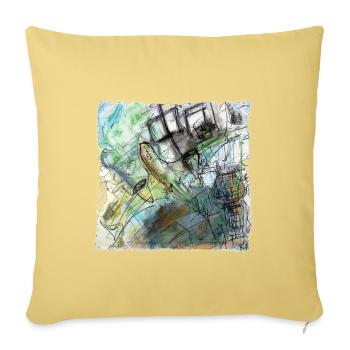 Airplane - Sofa pillowcase 17,3'' x 17,3'' (45 x 45 cm) - washed yellow - Front