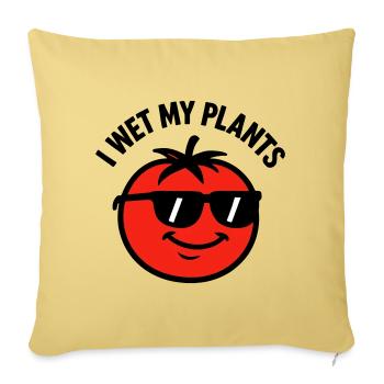 Je Mouille Mes Plantes Tomate Jardinage - Housse de coussin décorative 45 x 45 cm - jaune délavé - Devant