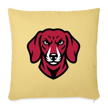 Dackel Maskottchen Logo - Sofakissenbezug 45 x 45 cm - Hellgelb - Vorne
