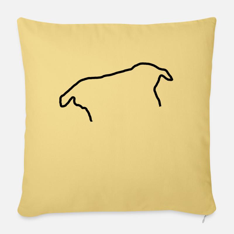 Staffy Outline - Sofa pillowcase 17,3'' x 17,3'' (45 x 45 cm) - washed yellow
