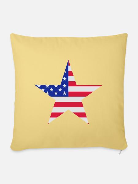 USA Stern - Sofakissenbezug 45 x 45 cm - Hellgelb