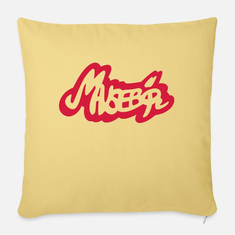 Mausebär 1f - Housse de coussin décorative 45 x 45 cm - jaune délavé