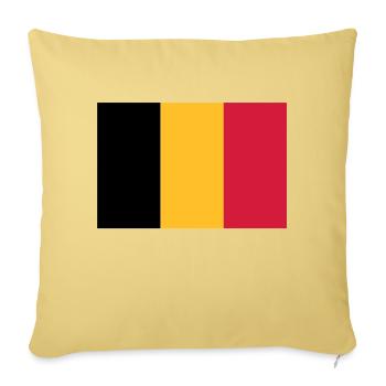 Drapeau Belge - Belgische vlag - Housse de coussin décorative 45 x 45 cm - jaune délavé - Devant