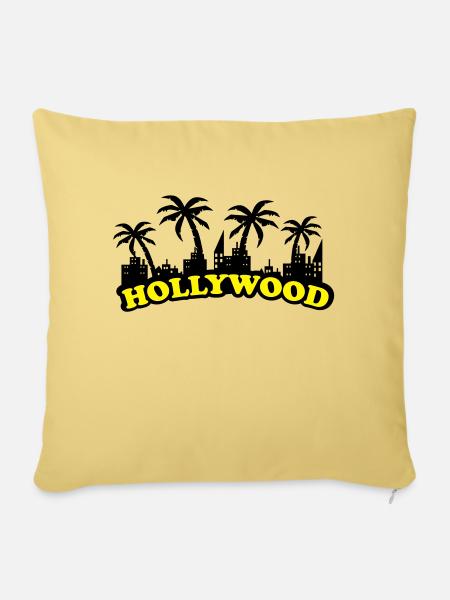 hollywood - Sofakissenbezug 45 x 45 cm - Hellgelb