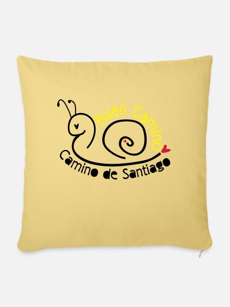 Camino de Santiago Schnecke - Sofakissenbezug 45 x 45 cm - Hellgelb