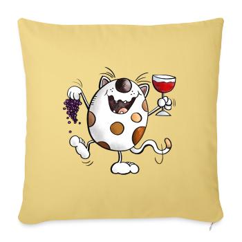 Mignon chat comique - Housse de coussin décorative 45 x 45 cm - jaune délavé - Devant