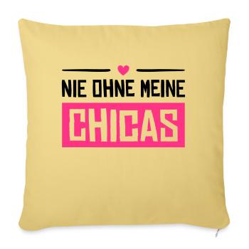 nie ohne meine chicas - Sofakissenbezug 45 x 45 cm - Hellgelb - Vorne