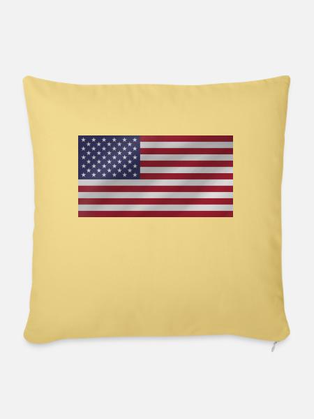 Flagge der USA - Sofakissenbezug 45 x 45 cm - Hellgelb