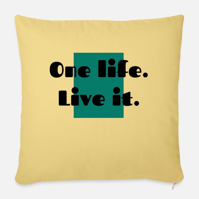 one life live it - Sofakissenbezug 45 x 45 cm - Hellgelb