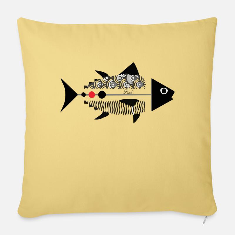 Fisch - Sofakissenbezug 45 x 45 cm - Hellgelb