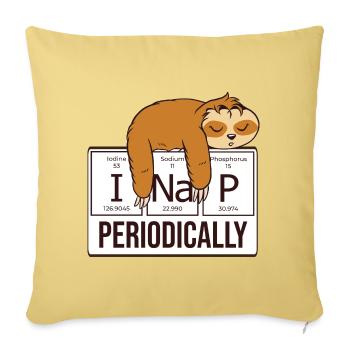 Sleeping sloth - I nap periodically - Sofa pillowcase 17,3'' x 17,3'' (45 x 45 cm) - washed yellow - Front