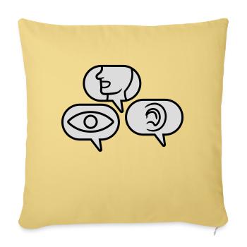 Voir Parler Entendre Bulles de parole - Housse de coussin décorative 45 x 45 cm - jaune délavé - Devant