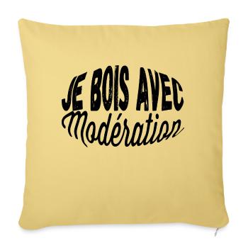 Je bois avec modération, je suis modération - Housse de coussin décorative 45 x 45 cm - jaune délavé - Devant
