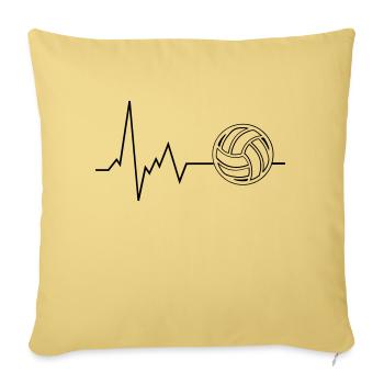 ECG de volley-ball Heartbeat - Housse de coussin décorative 45 x 45 cm - jaune délavé - Devant