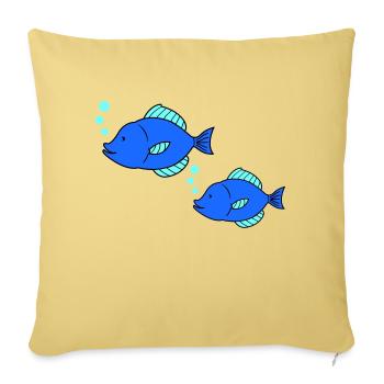 Pisces Comic - Sofa pillowcase 17,3'' x 17,3'' (45 x 45 cm) - washed yellow - Front