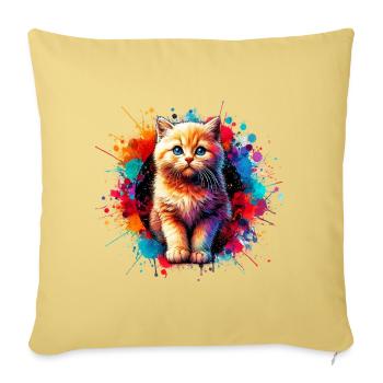Cat - Sofa pillowcase 17,3'' x 17,3'' (45 x 45 cm) - washed yellow - Front