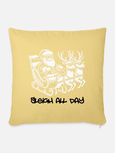 Cooler Santa – Sleigh All Day - Sofakissenbezug 45 x 45 cm - Hellgelb