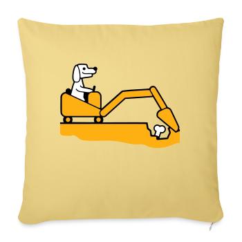Hund Knochen Vergraben Bagger Buddeln Cool Baggern - Sofakissenbezug 45 x 45 cm - Hellgelb - Vorne
