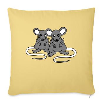 Two Nasty Mice Angry Frustrated Sour Aggressive - Sofa pillowcase 17,3'' x 17,3'' (45 x 45 cm) - washed yellow - Front
