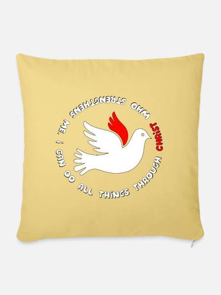 Dove with bible verse - Sofakissenbezug 45 x 45 cm - Hellgelb