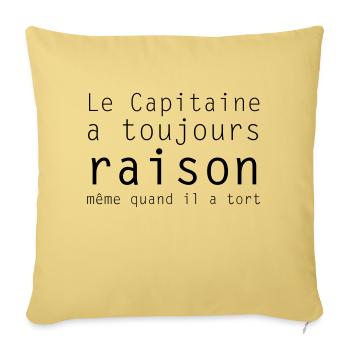 le capitaine - Housse de coussin décorative 45 x 45 cm - jaune délavé - Devant