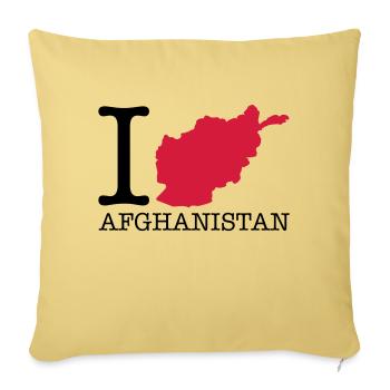 i_love_afghanistan_design_r2 - Sofa pillowcase 17,3'' x 17,3'' (45 x 45 cm) - washed yellow - Front