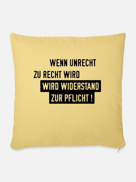 wo-wenn-unrecht-zu-recht- - Sofakissenbezug 45 x 45 cm - Hellgelb