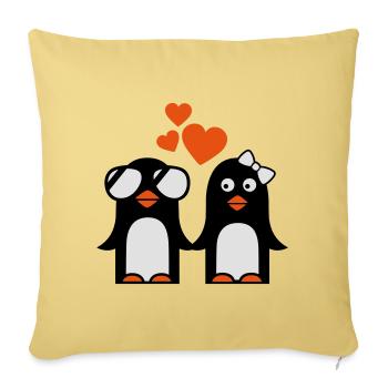 pinguine liebe valentinstag - Sofakissenbezug 45 x 45 cm - Hellgelb - Vorne