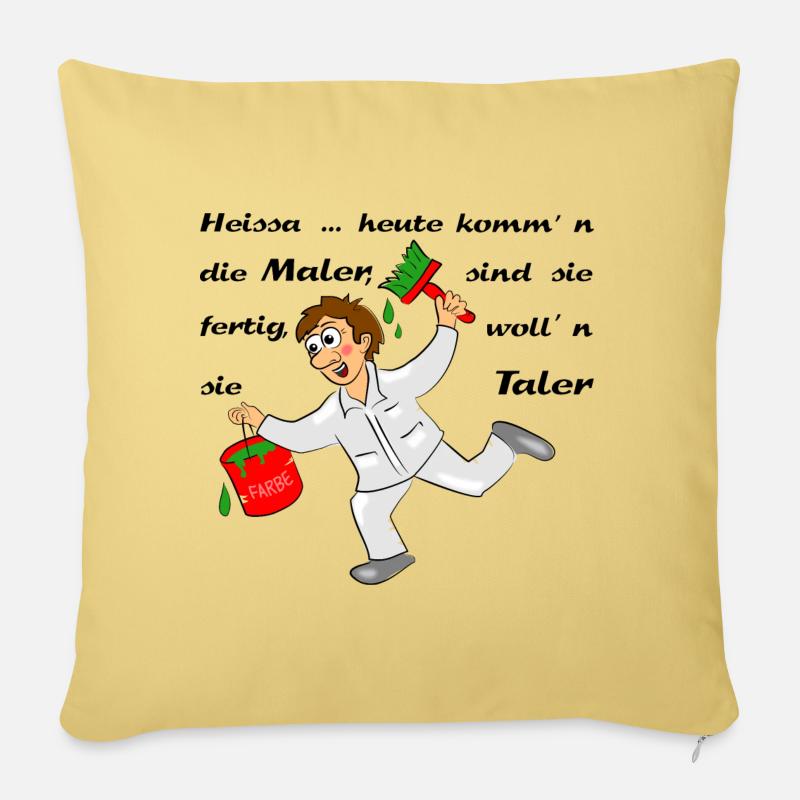 maler handwerk - Sofakissenbezug 45 x 45 cm - Hellgelb