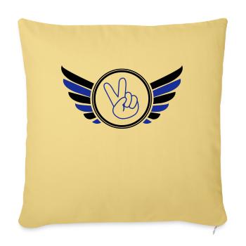 wappen_peace_02 - Housse de coussin décorative 45 x 45 cm - jaune délavé - Devant