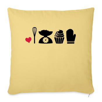 faire cuire au four - Housse de coussin décorative 45 x 45 cm - jaune délavé - Devant