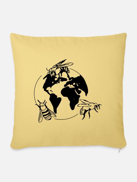 Save the Bees - Sofakissenbezug 45 x 45 cm - Hellgelb