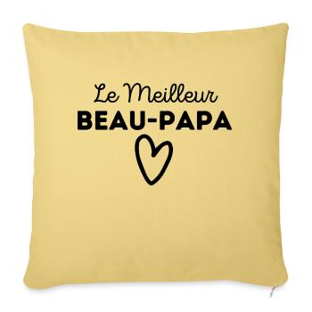 le meilleur beau papa coeur cadeau original - Housse de coussin décorative 45 x 45 cm - jaune délavé - Devant