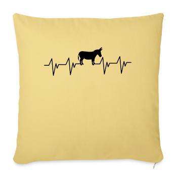 Donkey Esel - Sofa pillowcase 17,3'' x 17,3'' (45 x 45 cm) - washed yellow - Front