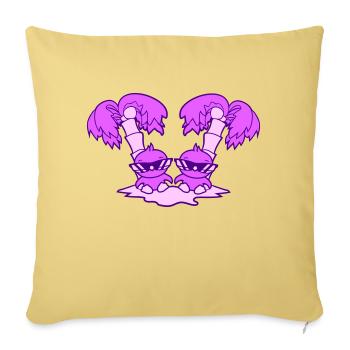 2 Ducks Small Cute Birds Sunglasses Funny Palm Trees - Sofa pillowcase 17,3'' x 17,3'' (45 x 45 cm) - washed yellow - Front