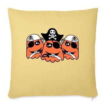 3 Pirate Ghosts Ghosts Funny Evil Halloween - Sofa pillowcase 17,3'' x 17,3'' (45 x 45 cm) - washed yellow - Front