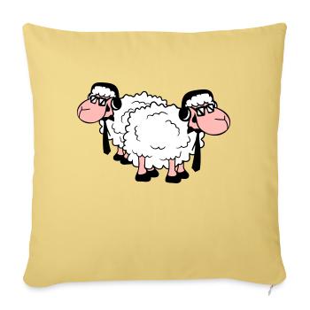 2 Sheep Sunglasses Music Party DJ Team Friends - Sofa pillowcase 17,3'' x 17,3'' (45 x 45 cm) - washed yellow - Front