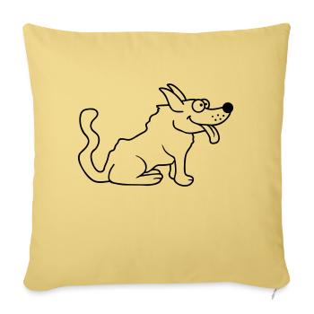 Cher chien tire la langue joyeusement - Housse de coussin décorative 45 x 45 cm - jaune délavé - Devant