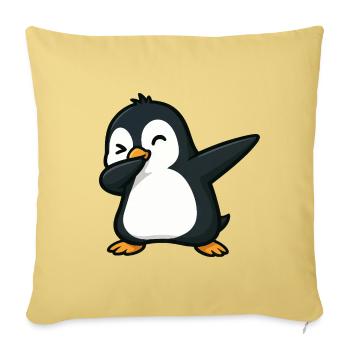 Cute Penguin Dabbing Cool Cartoon Wink - Sofa pillowcase 17,3'' x 17,3'' (45 x 45 cm) - washed yellow - Front