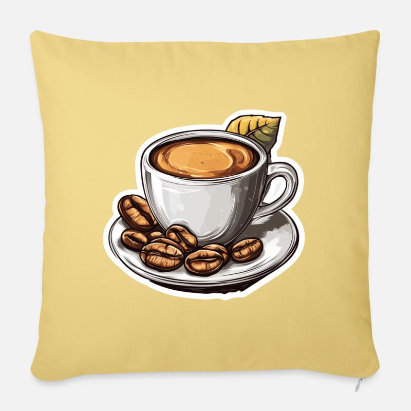 Kaffee - Sofakissenbezug 45 x 45 cm - Hellgelb