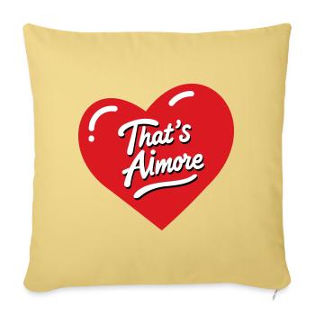 "That's AiMore" pun shirt with her - Sofa pillowcase 17,3'' x 17,3'' (45 x 45 cm) - washed yellow - Front