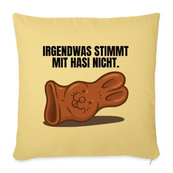 Hasi Ostern Schokohase lustig - Sofakissenbezug 45 x 45 cm - Hellgelb - Vorne