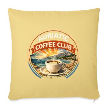 Croatia Adriatic Coffee Club Retro Logo - Sofa pillowcase 17,3'' x 17,3'' (45 x 45 cm) - washed yellow - Front